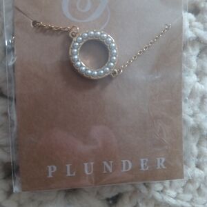 Plunder Gold Necklace with Pearl Accents